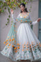 Designer white Color Anarkali Flared Party Wear Gown