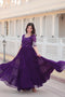 Designer purple Color Printed Fancy Gown Bottom In Low Price
