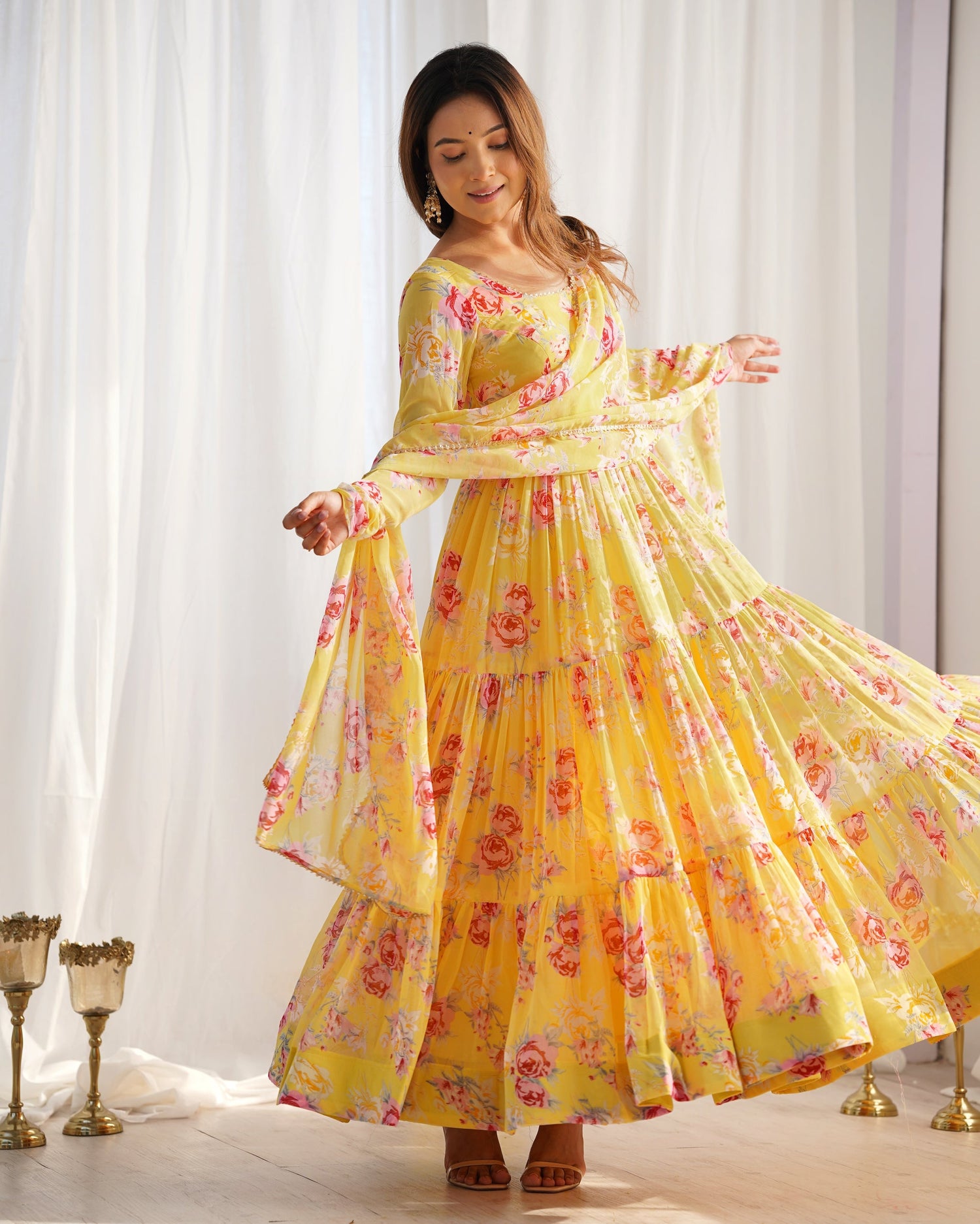 Admirable Heavy Work Fuction Wear Gown for girls
