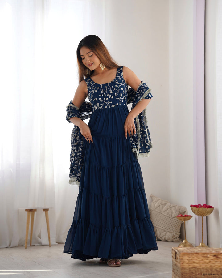 Alluring Sequence Work Gown for girls