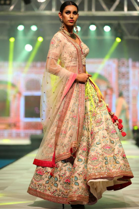 Art Silk multi Color Silk Designer Lehenga Blouse Designs