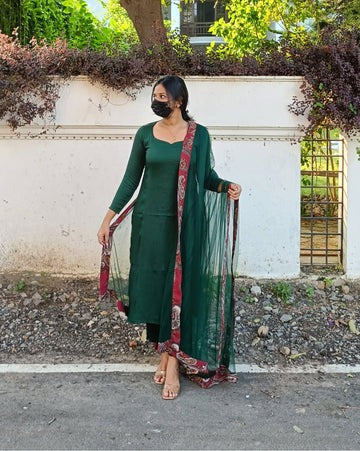 EMERALD GREEN COLOR KURTI FOR GIRLS