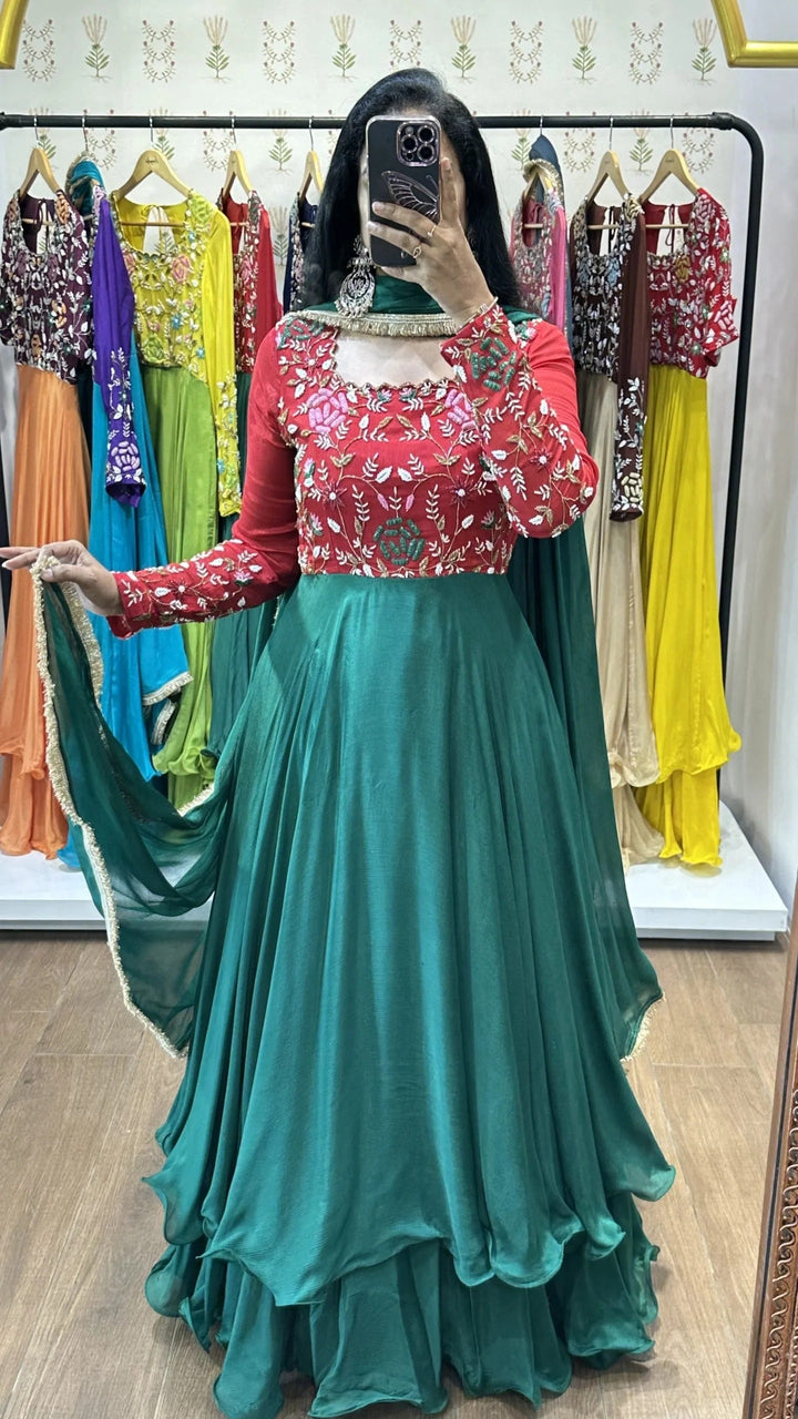 Nitya  Red & Green