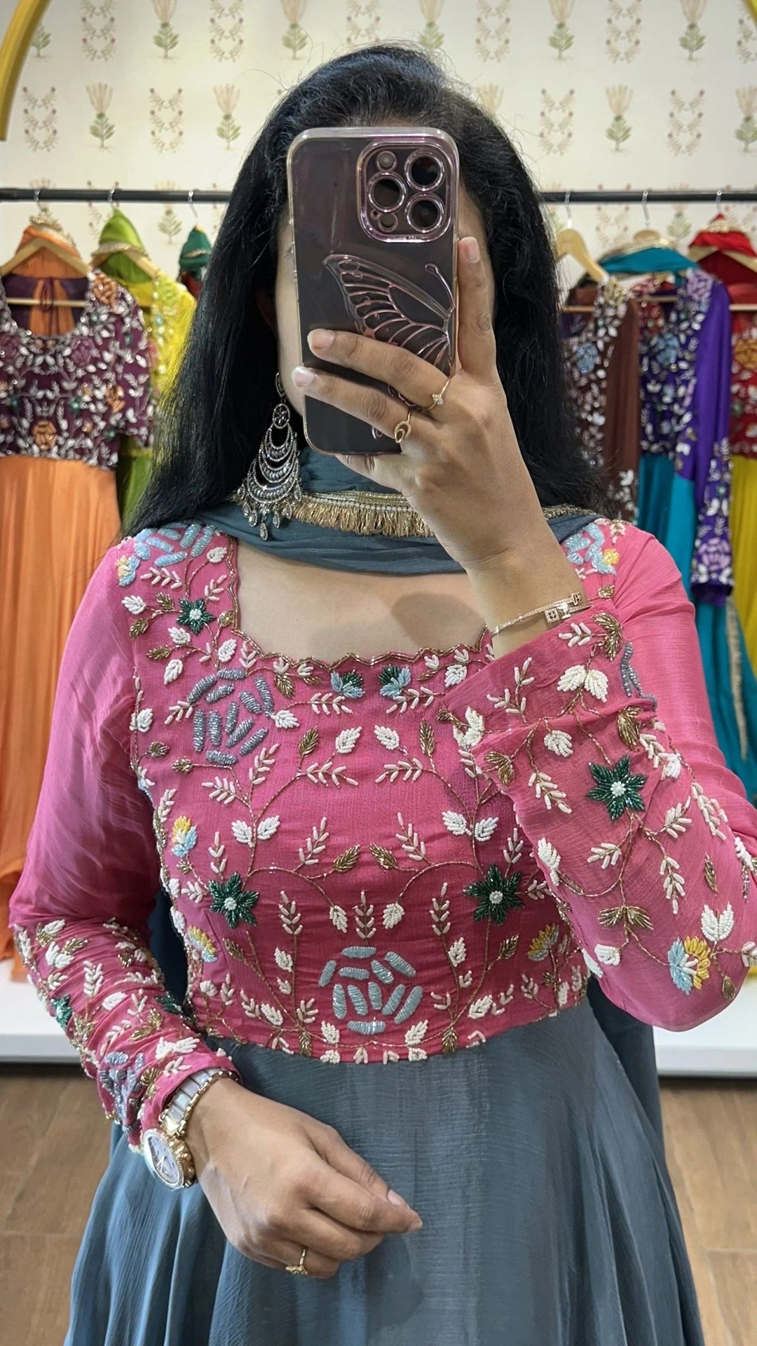 Nitya  Pink & Gray