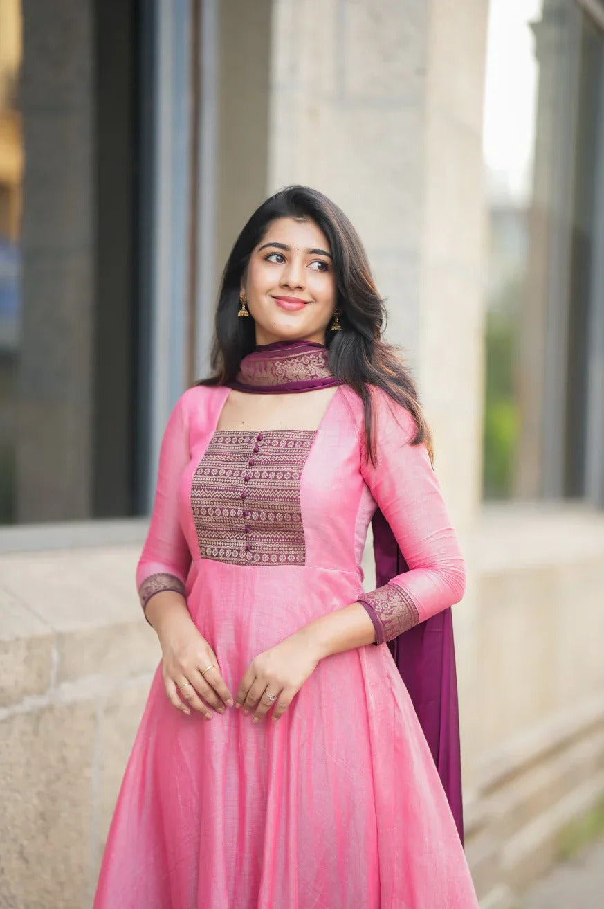 Pure cotton temple Anarkali