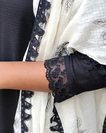 Soft Cotton Kota Doria Suit With Lining And Embroidered Dupatta