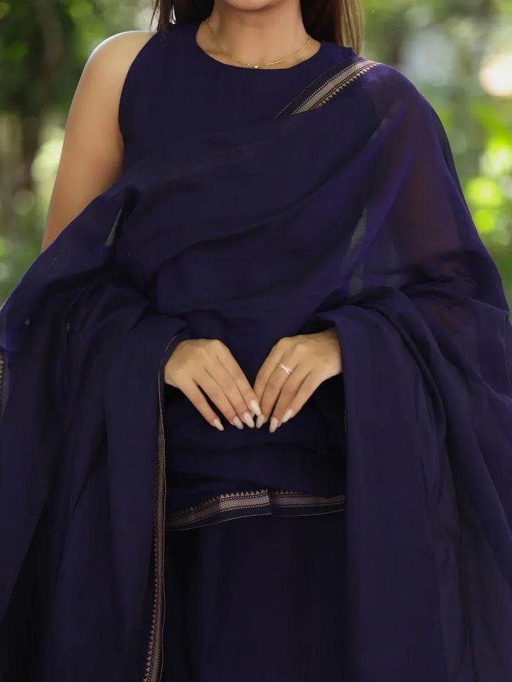 Purple Malar Narayanpet Salwar Set