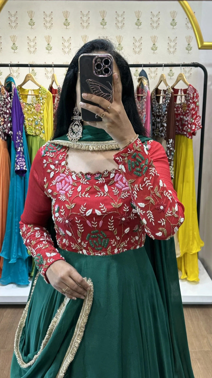 Nitya  Red & Green