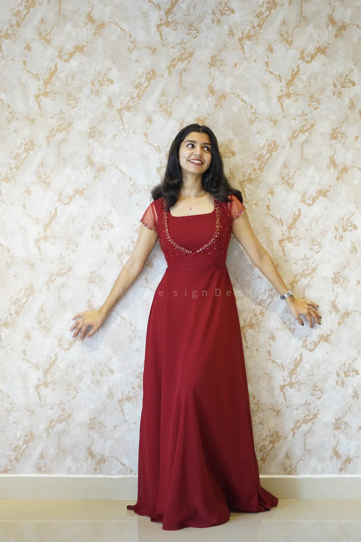 Designer Gown with Handwork Jacket