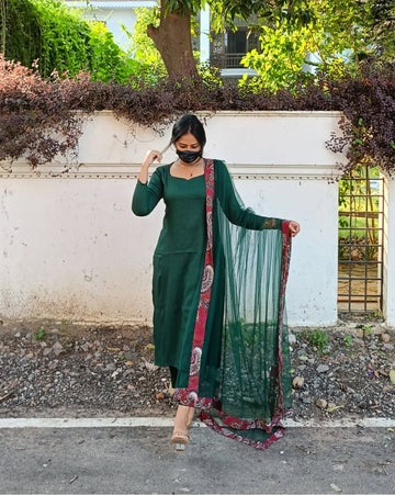 EMERALD GREEN COLOR KURTI FOR GIRLS