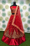 Buy Online Red color Soft Net Lehenga Choli At Lower Rate