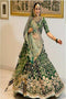 green color Bride Wear Silk Lehenga Choli Online Lowest Price