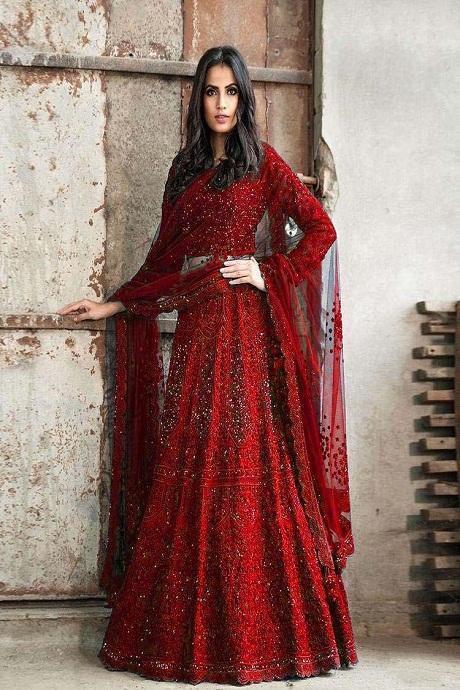 Designer Embroidery Work Party Wear Maroon color Lehenga Choli For Girls