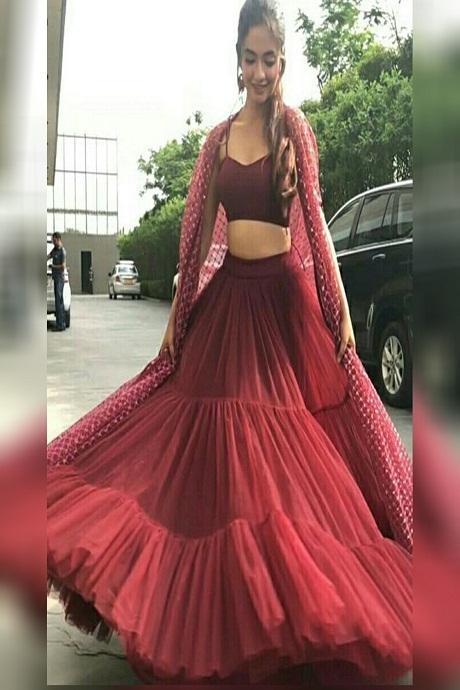 Attractive Maroon Color Jardoshi Work Lehenga For Girls