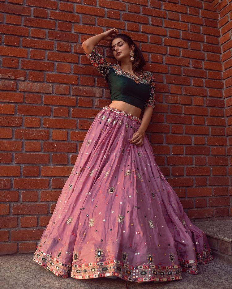 Attractive Party Wear Art Silk Jardoshi Embroidery Work Lehenga Choli For Girls