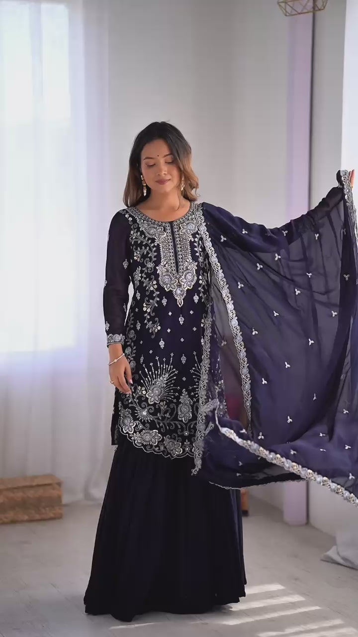 Hand Work Designer Embroidery Work Salwar Suits For Women