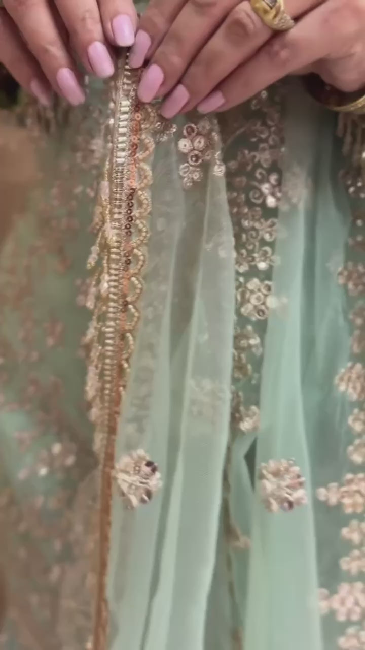 Embroidery Work green Color salwar kameez for girls