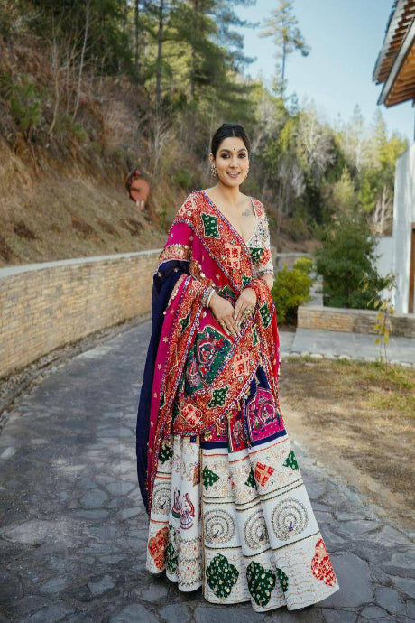 Soft Georgette Frill multi color Jardoshi Embroidery Work Lehenga Choli Collection