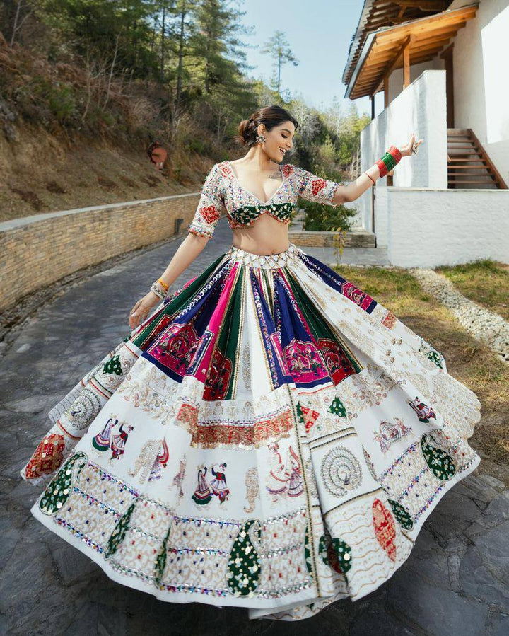 Soft Georgette Frill multi color Jardoshi Embroidery Work Lehenga Choli Collection