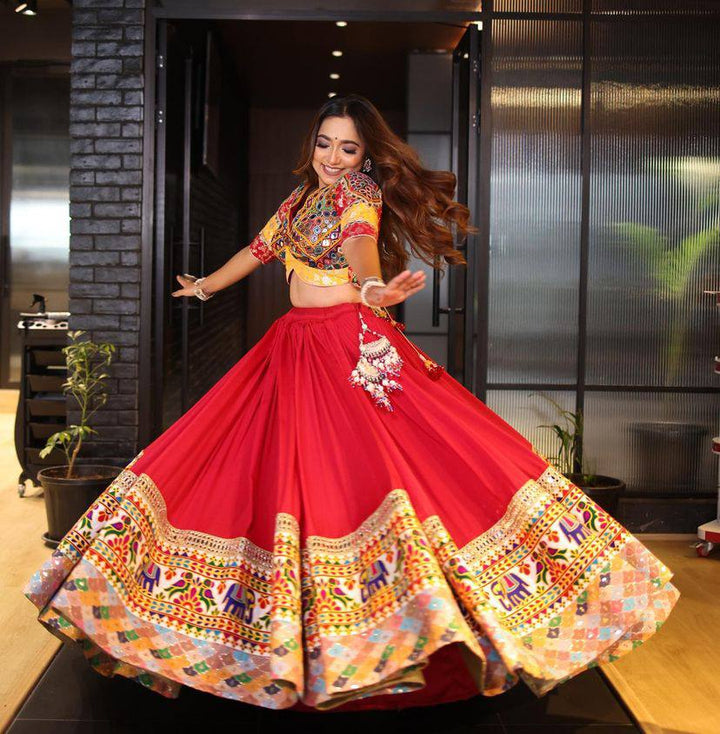 Stylish Embroidery Work multy Color Soft Tapeta Lehenga Choli