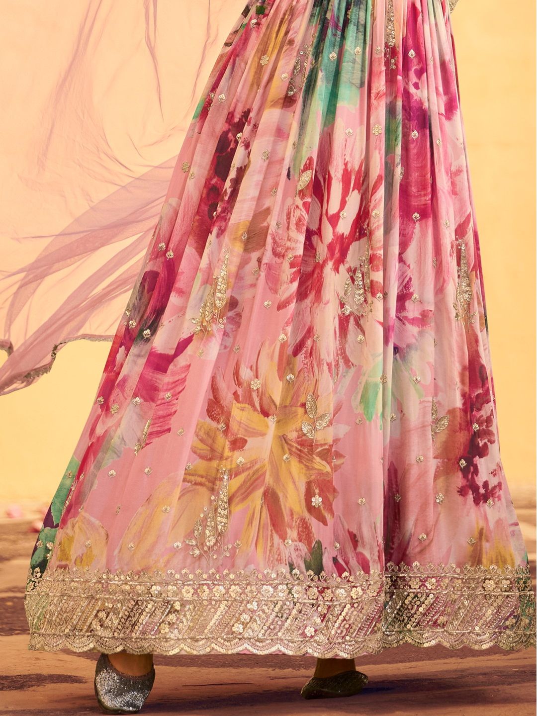 Party Wear Embroidery Work Anarkali Gown for women