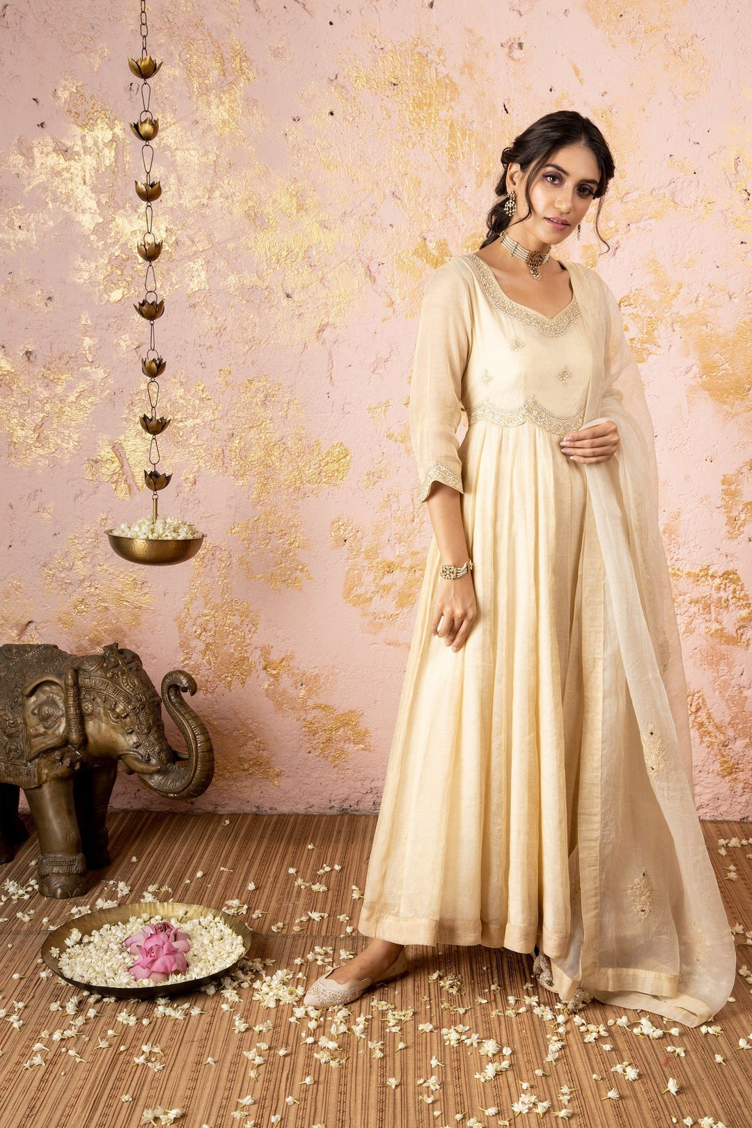 Printed Designer Silk Embroidery Work Gown For Party wear women
