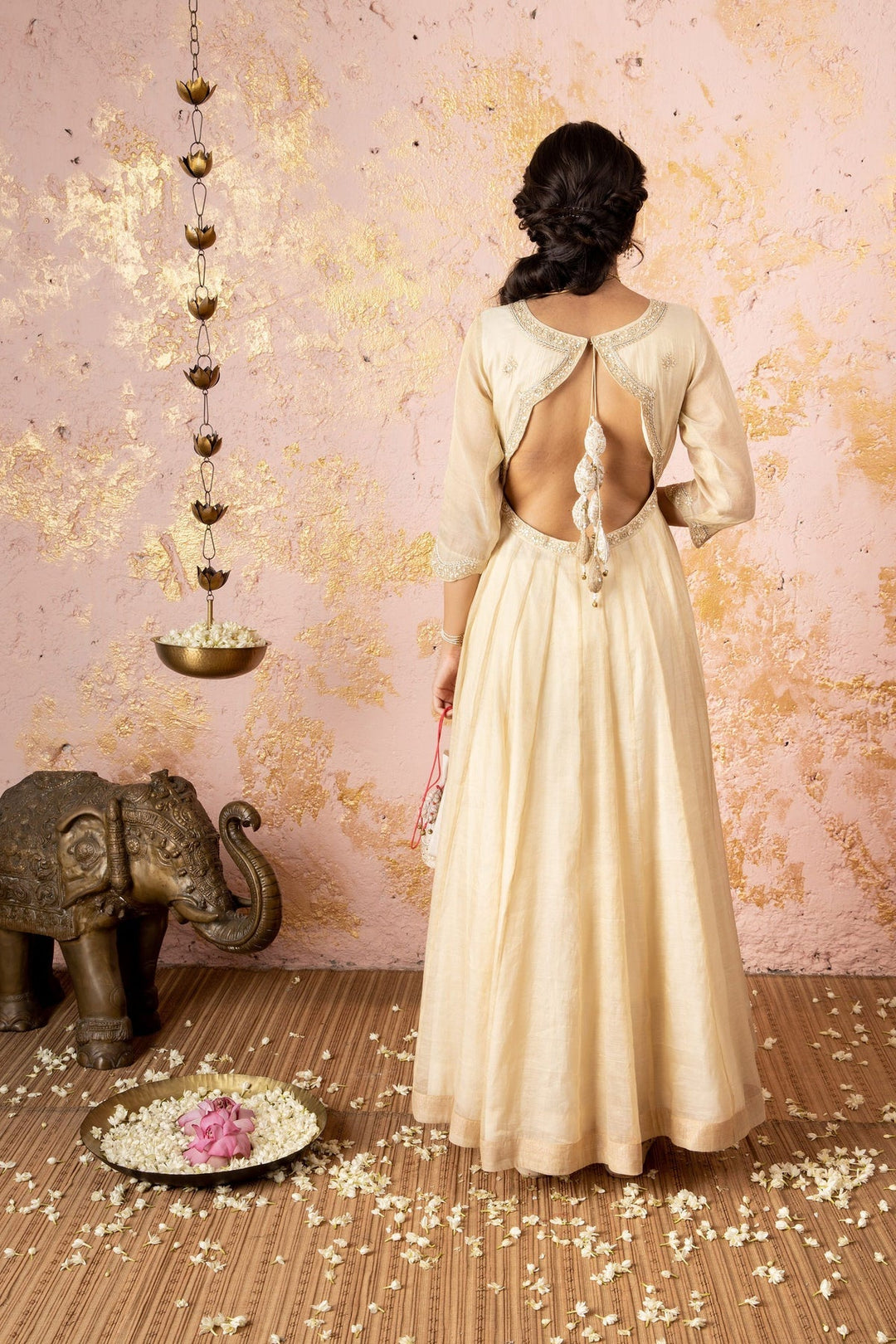 Printed Designer Silk Embroidery Work Gown For Party wear women