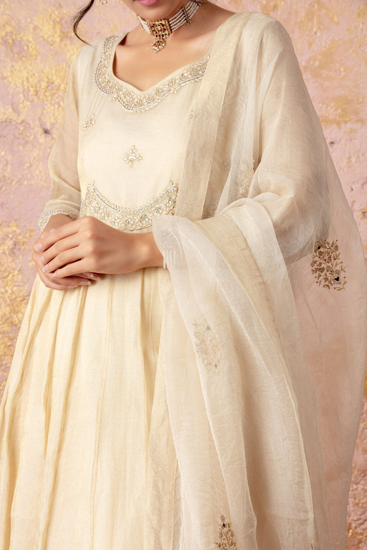 Printed Designer Silk Embroidery Work Gown For Party wear women