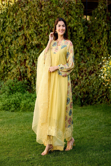 Designer Mirror Firozi Embroidery Work Gown For Women