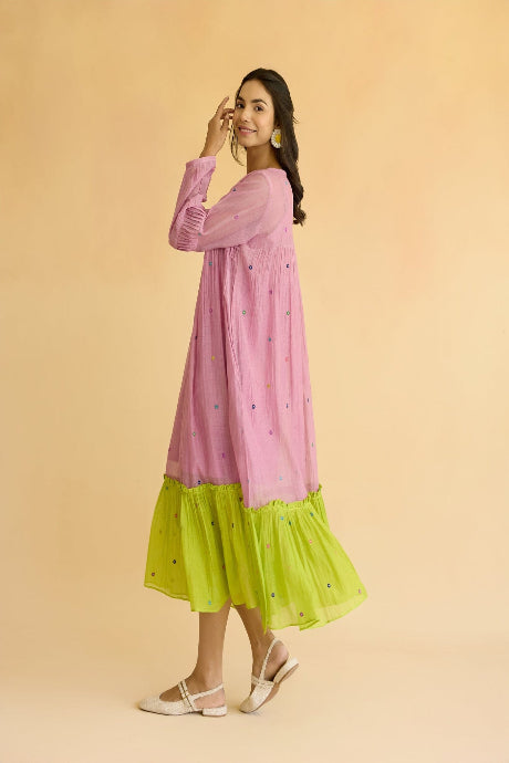 Embroidery Work South Silk Gown For Women