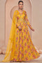 Multi Printed Mirror Work Fancy Gown Designs for women