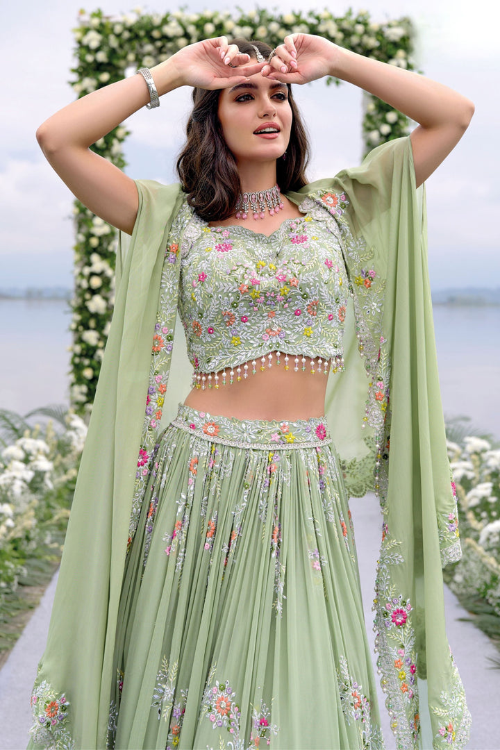 Mirror Embroidery Work Organza Gown 2021 Dress For Girls