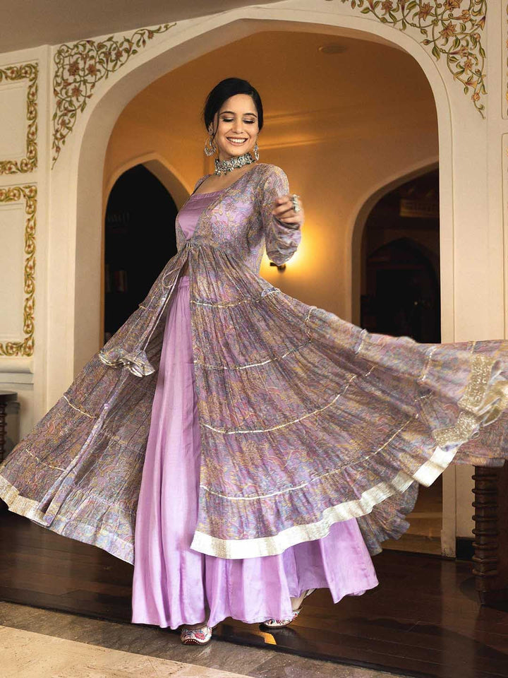 Designer Heavy pink Color Party Wear Anarkali Gown Dress