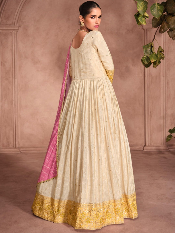 Party Wear Embroidery Work Gown Dress for girls