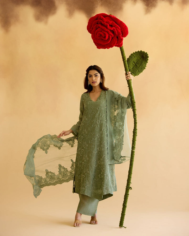green Color Georgette Wedding Sarara Salwar Suits