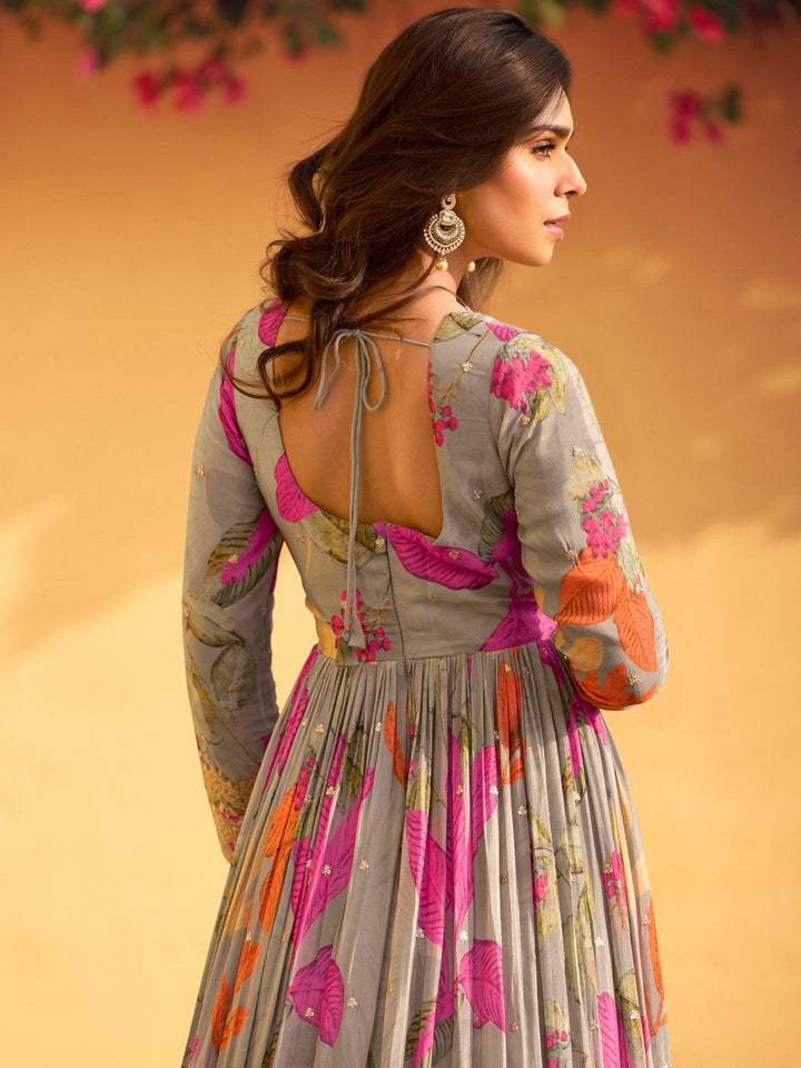 Embroidery Work Georgette Designer Anarkali Online Gown Dress