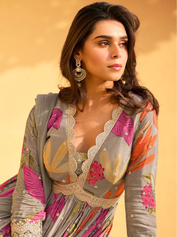 Embroidery Work Georgette Designer Anarkali Online Gown Dress