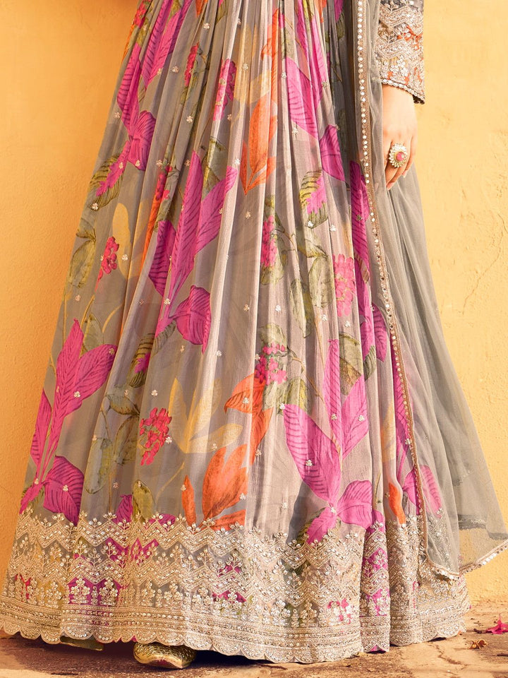 Embroidery Work Georgette Designer Anarkali Online Gown Dress