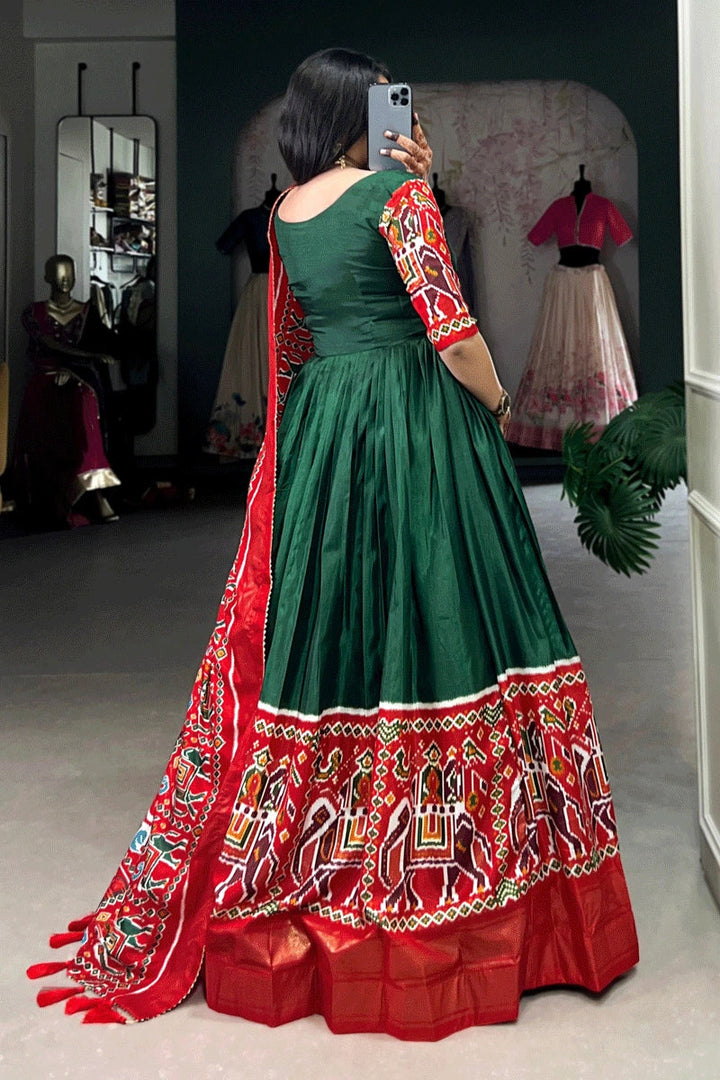 Embroidery Work Mirror Heavy Gown Dress For Women