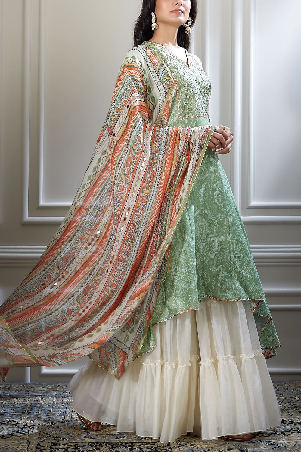 Heavy Designer Embroidery Work Gown Design