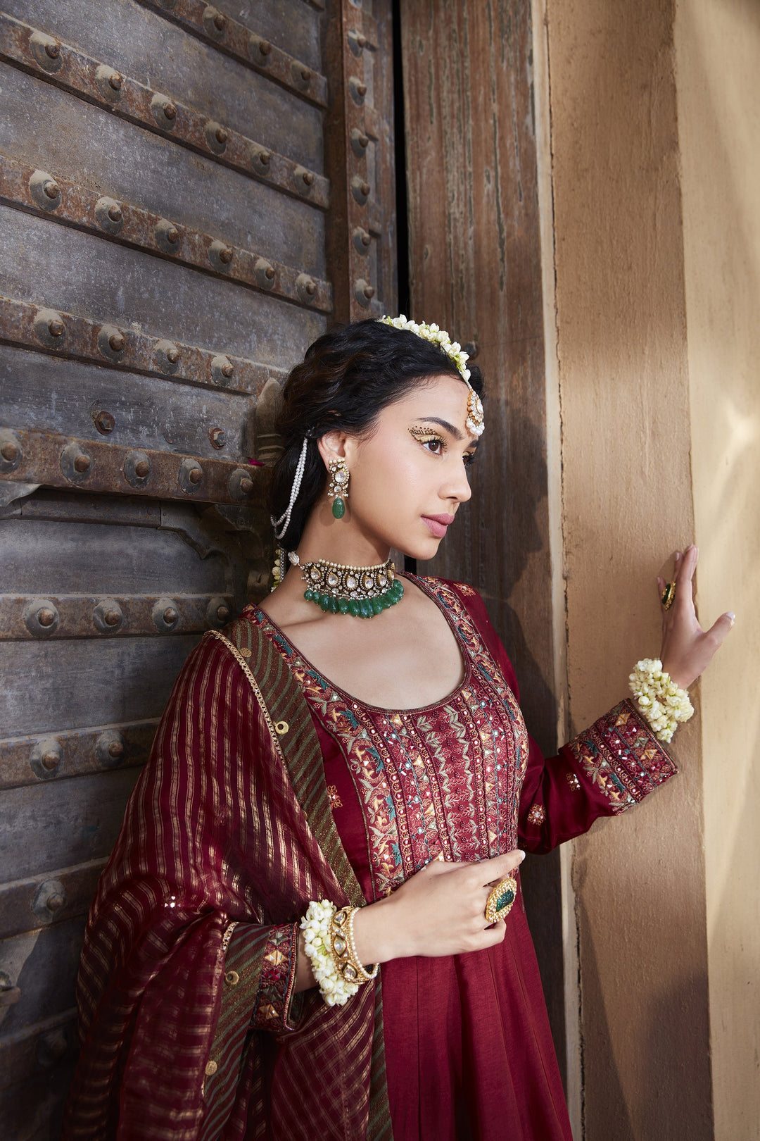 Appealing maroon Color Heavy Embroidery Work Trendy Kurti N Plazo