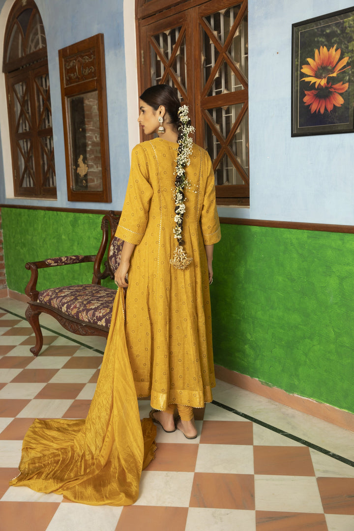 Antic yellow Color Embroidery Work Designer Attractive Kurti N Plzoo