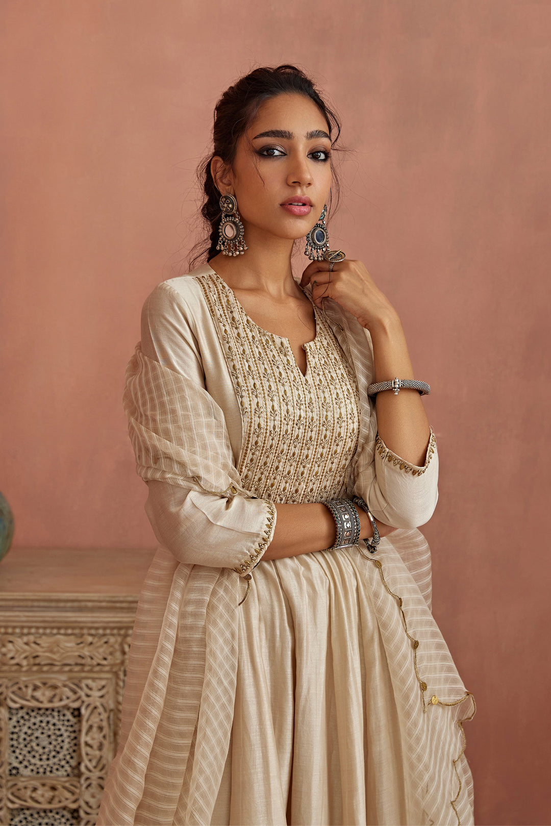 Designer Cotton white Color Printed Regular Wear Salwar kameez for girls