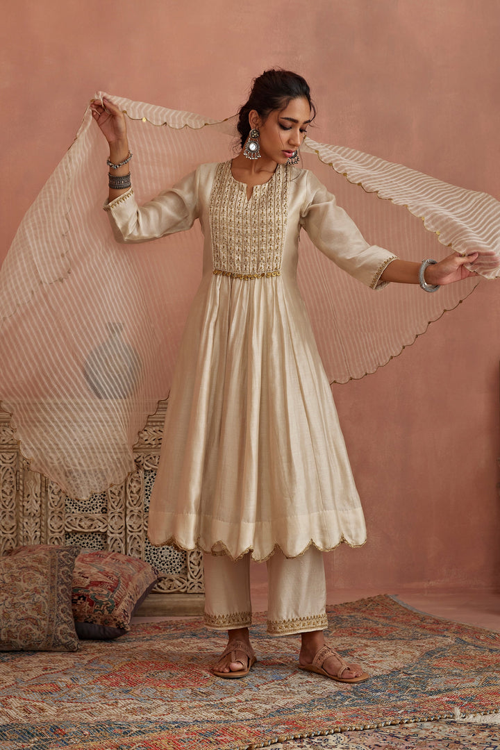 Designer Cotton white Color Printed Regular Wear Salwar kameez for girls