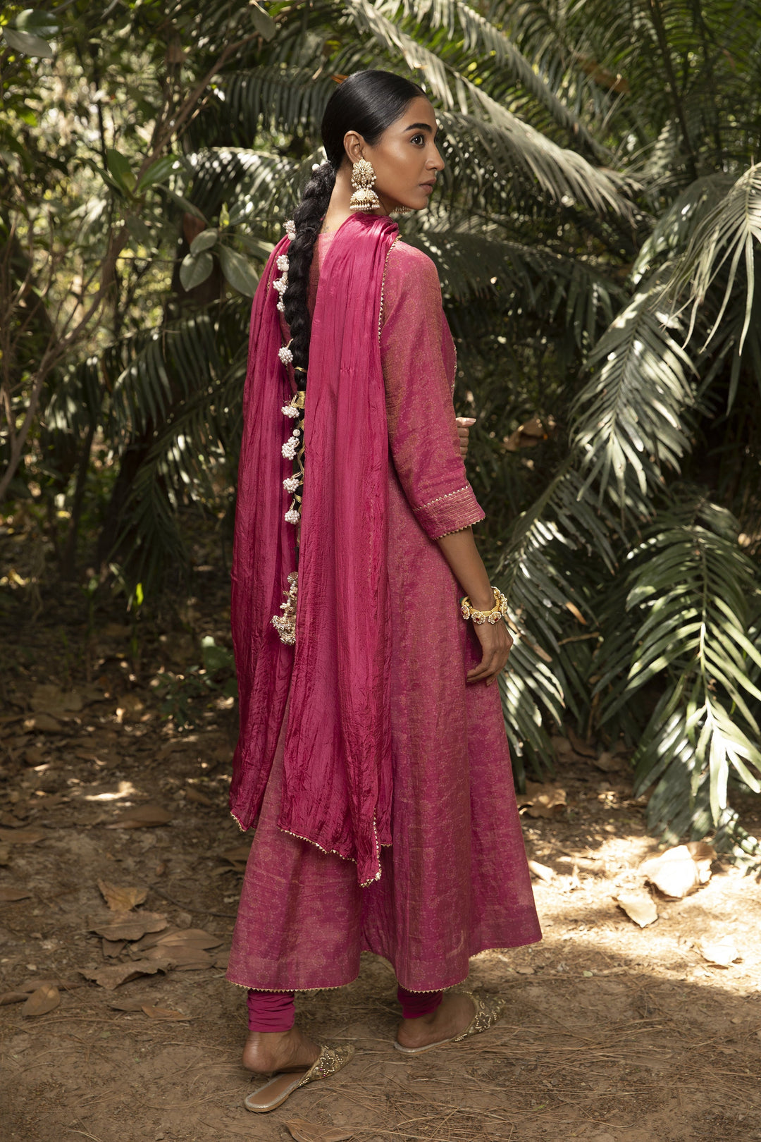 Designer pink color Hand Embroidery Work Sarara Kurti Online
