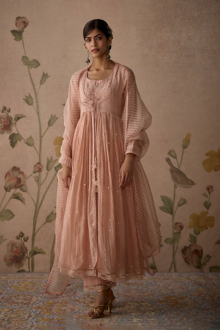 Admirable peach Color Designer Latest Kurti N Palazzo Set