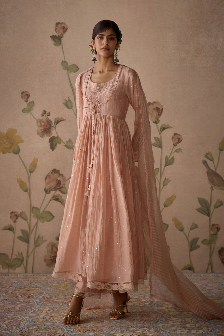 Admirable peach Color Designer Latest Kurti N Palazzo Set