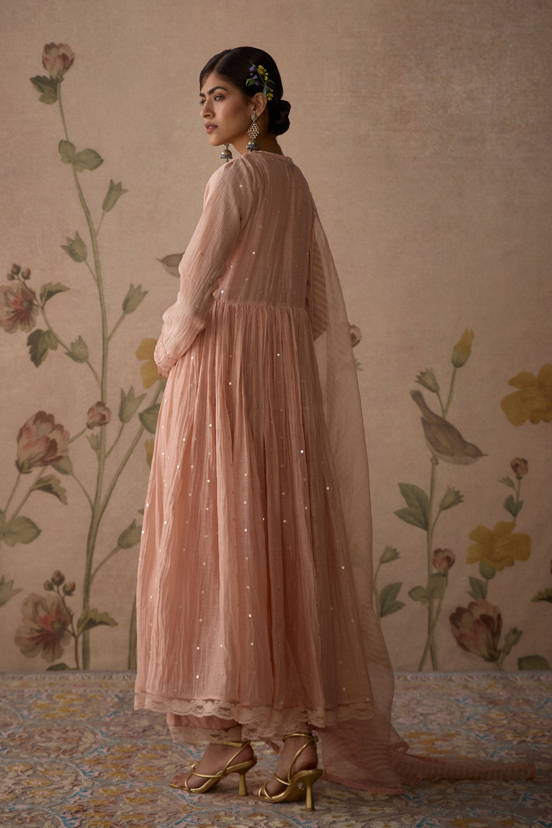 Admirable peach Color Designer Latest Kurti N Palazzo Set