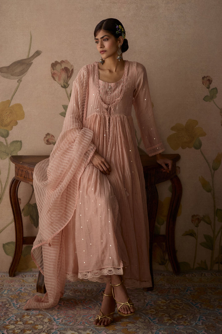 Admirable peach Color Designer Latest Kurti N Palazzo Set