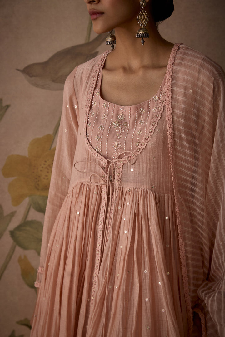 Admirable peach Color Designer Latest Kurti N Palazzo Set